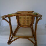 Braided wicker bar stool