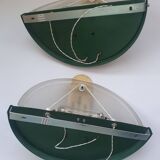 Pair of vintage gold half-moon wall sconces
