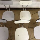 Set of 6 chairs in gray and white Formica