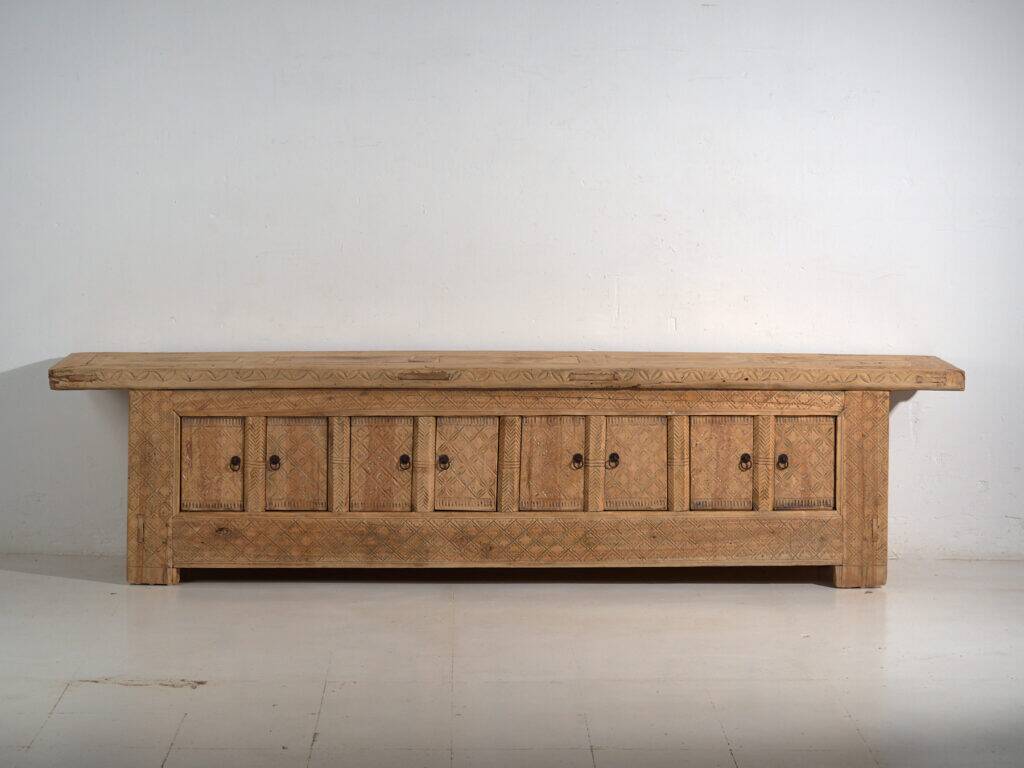Old carved pine wood buffet – China, circa 1900