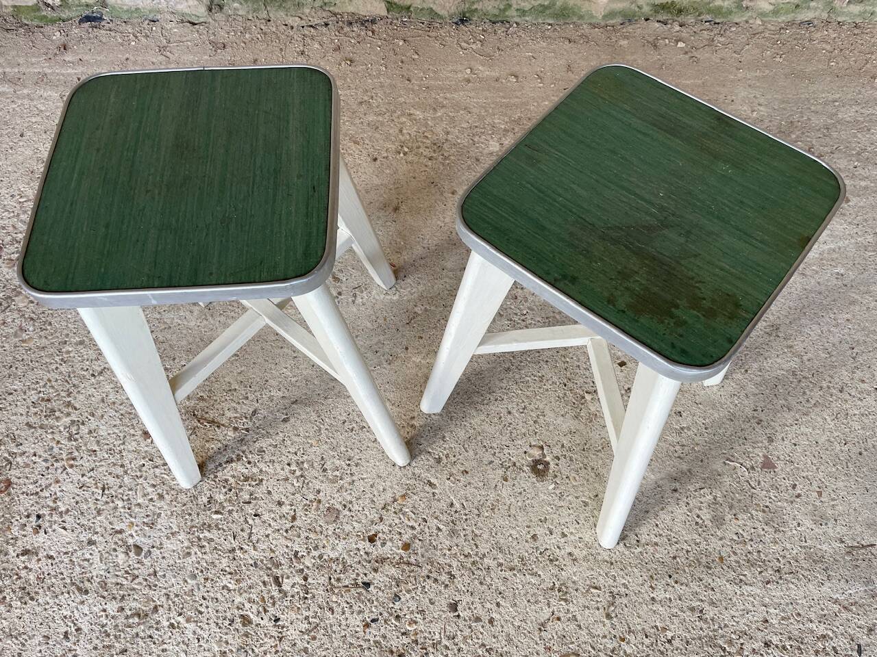 Vintage wooden stool, circa 1950's