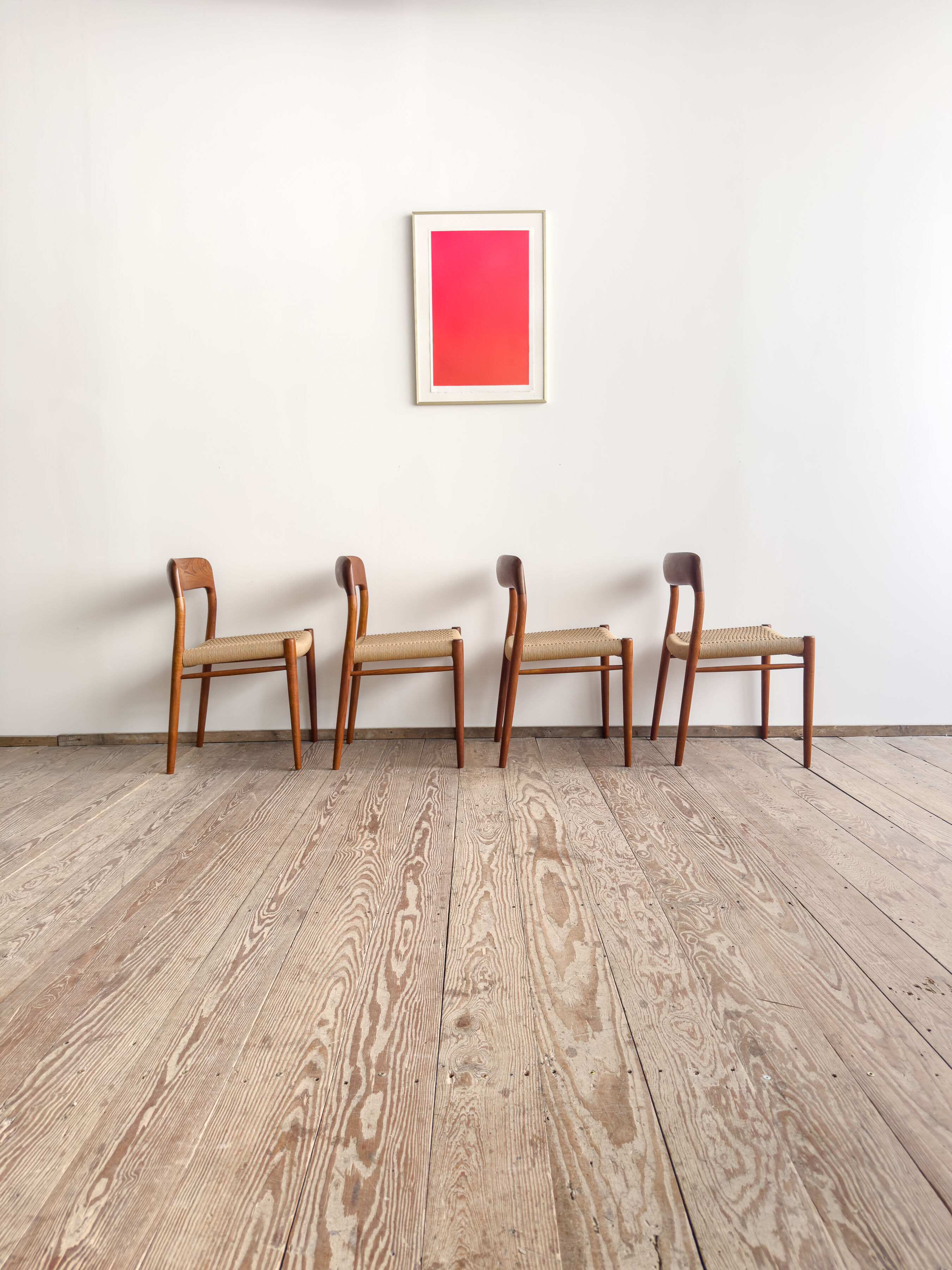 Ensemble de 4 chaises de salle à manger modèle 75 en teck, Niels O. Møller