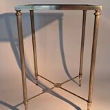 Gold brass side table in neoclassical style, circa 1960.