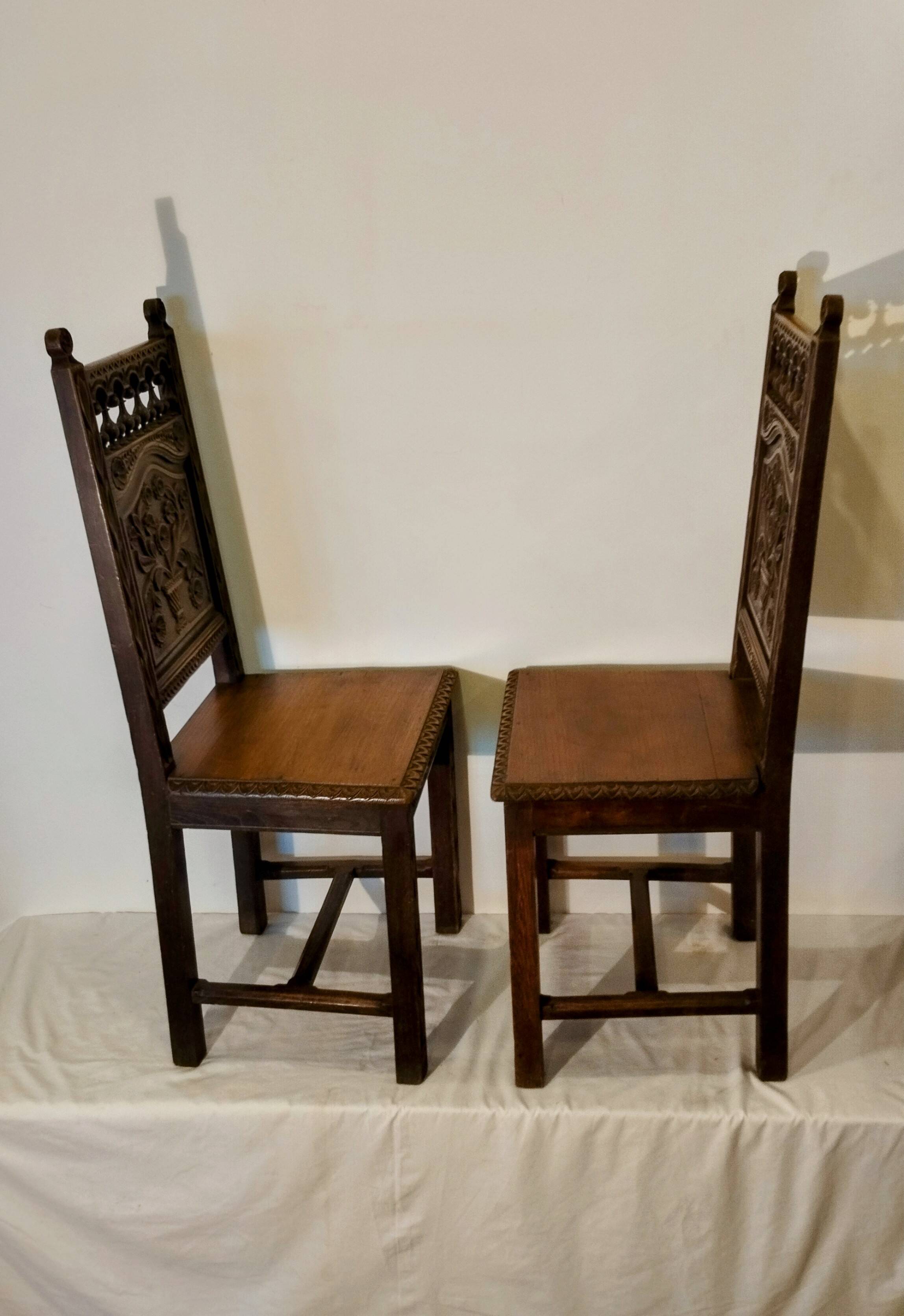 Pair of Breton chairs from the late 19th century.