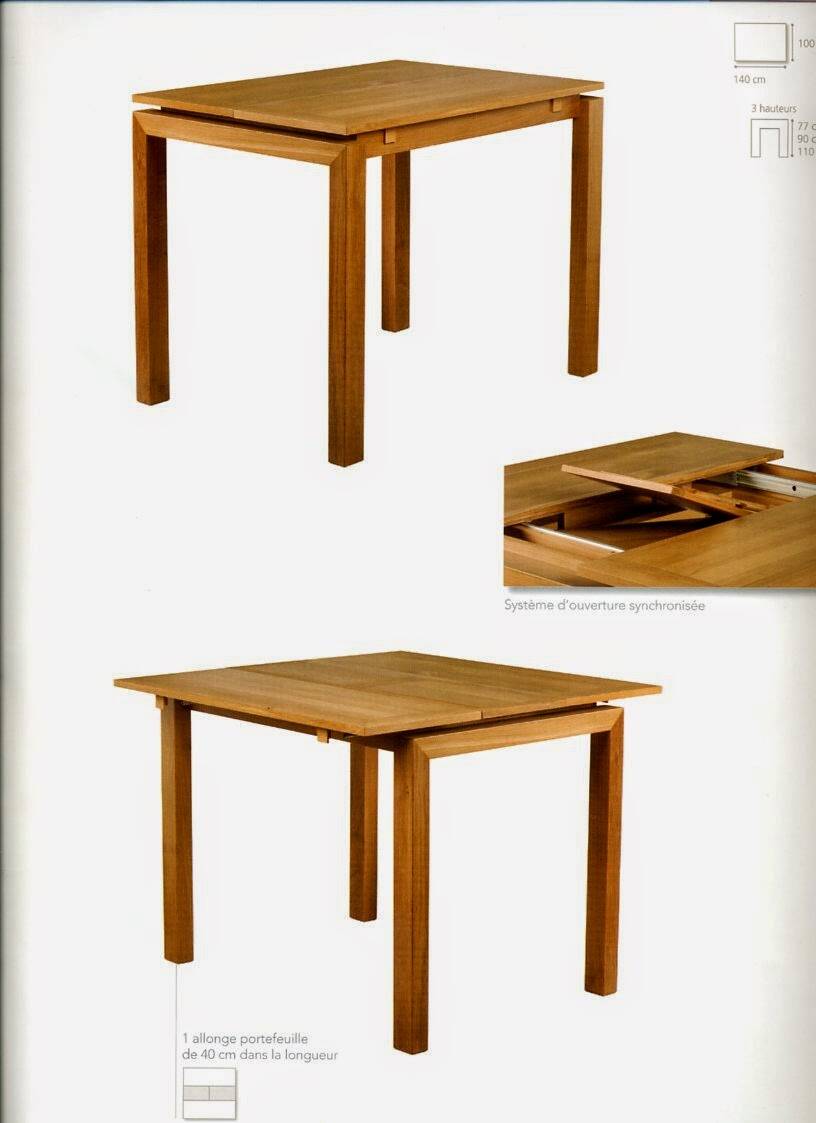 Table haute en bois massif extensible + 4 tabourets