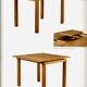 Table haute en bois massif extensible + 4 tabourets
