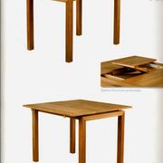 Table haute en bois massif extensible + 4 tabourets