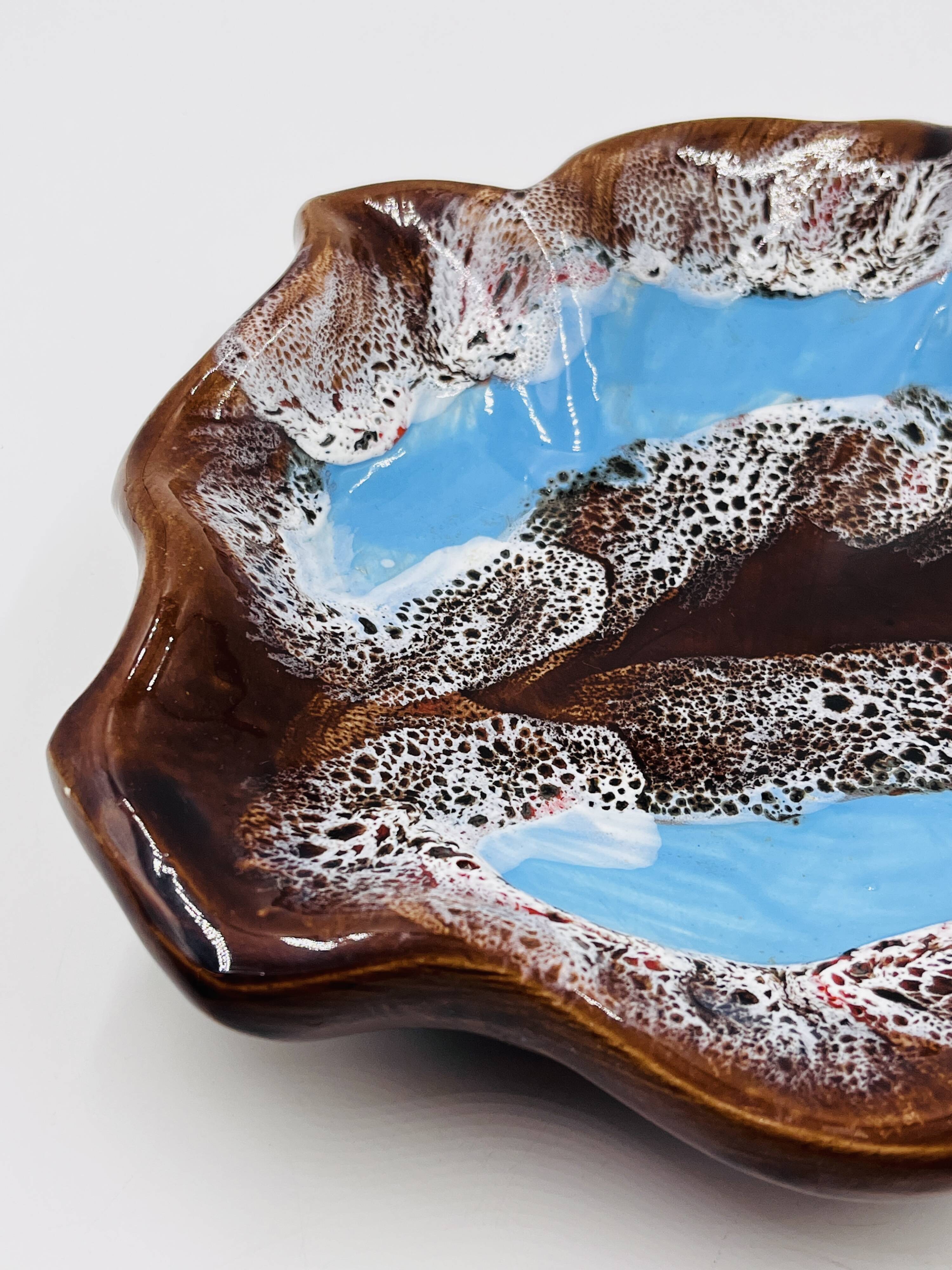 Plat Feuille bleu Vallauris