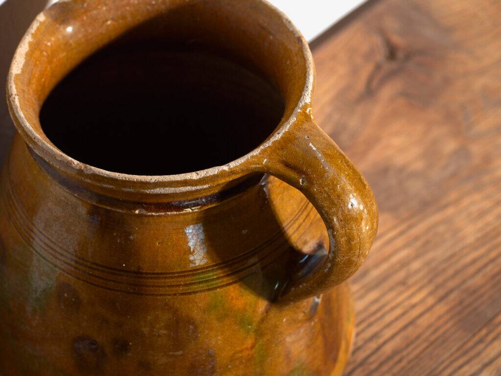 Old glazed ceramic jug – Central Europe, around 1930