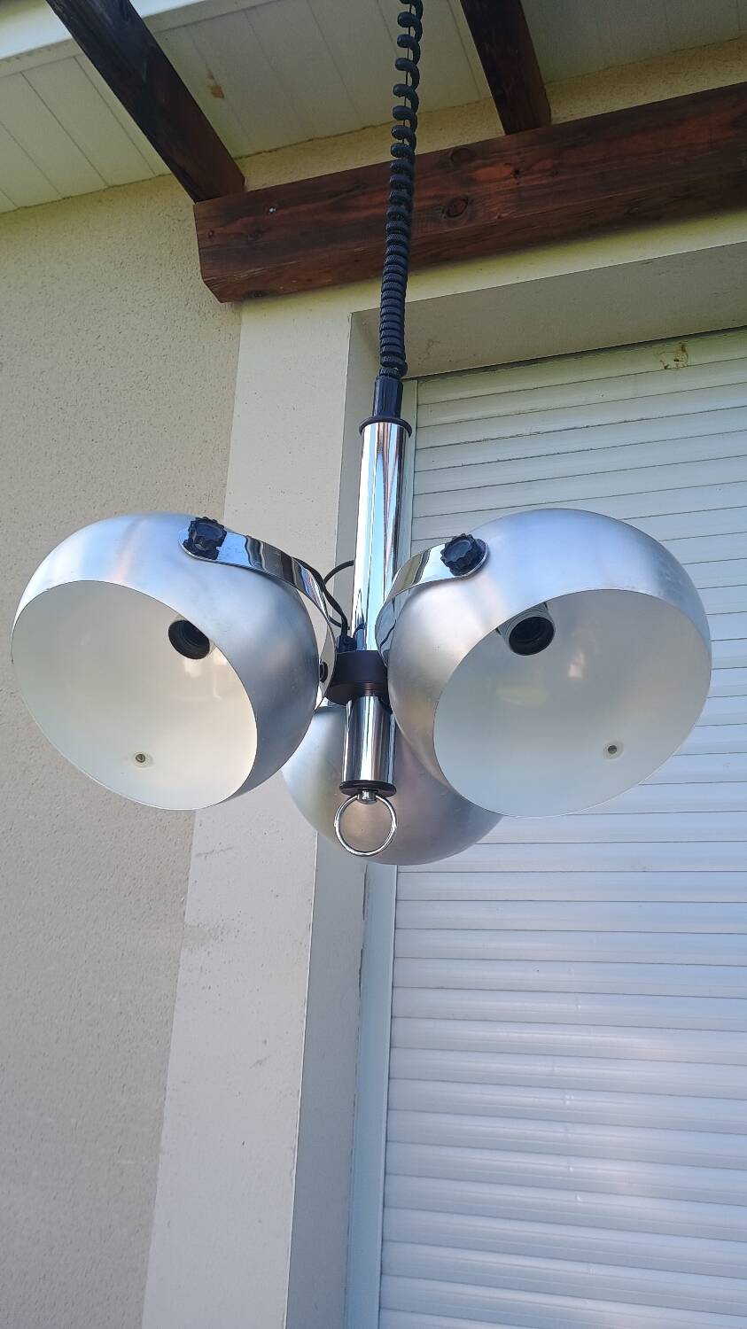 Suspension Lustre Space Age 1970 Eyeball Massive Art Belgium brushed aluminium