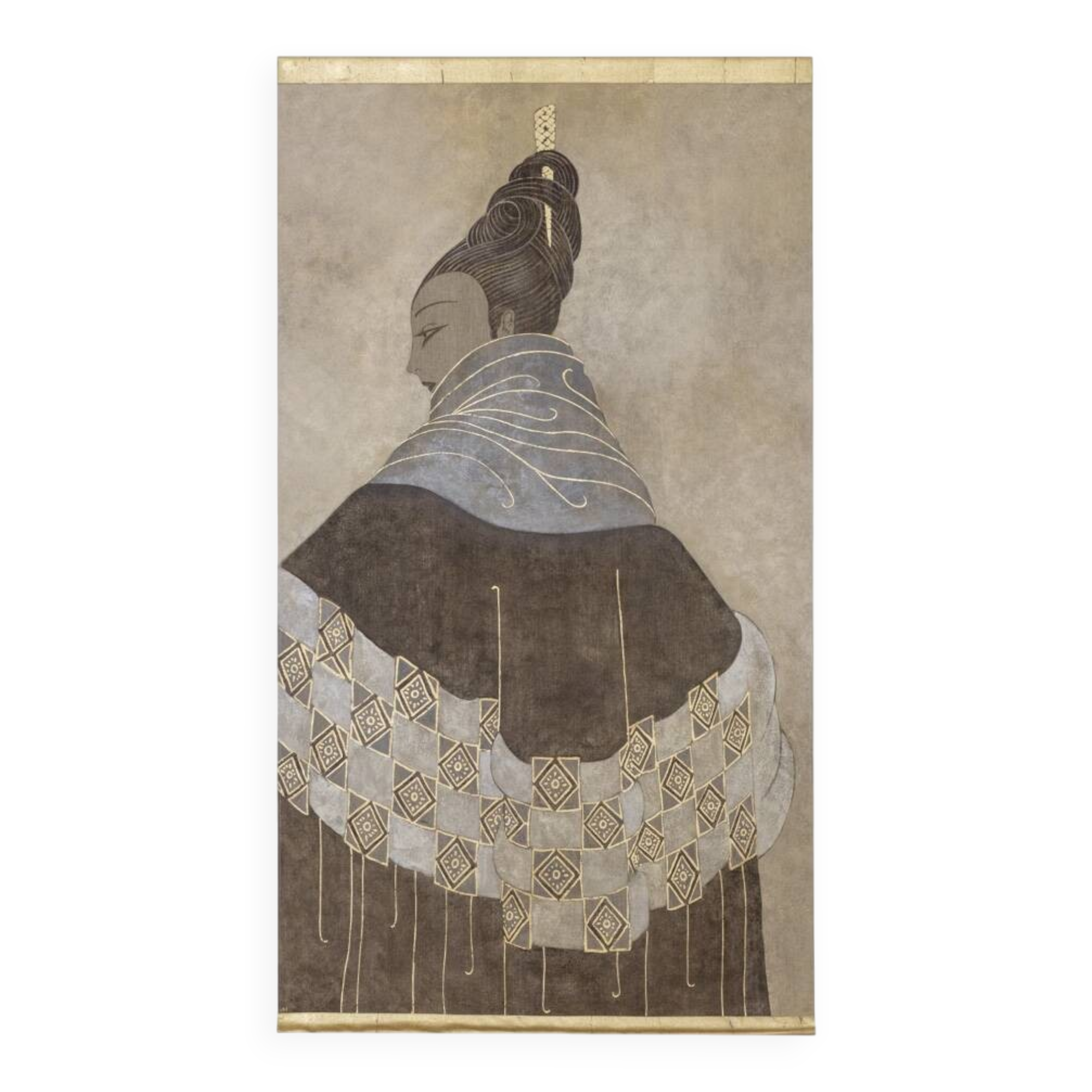 Painted canvas depicting an elegant, contemporary work