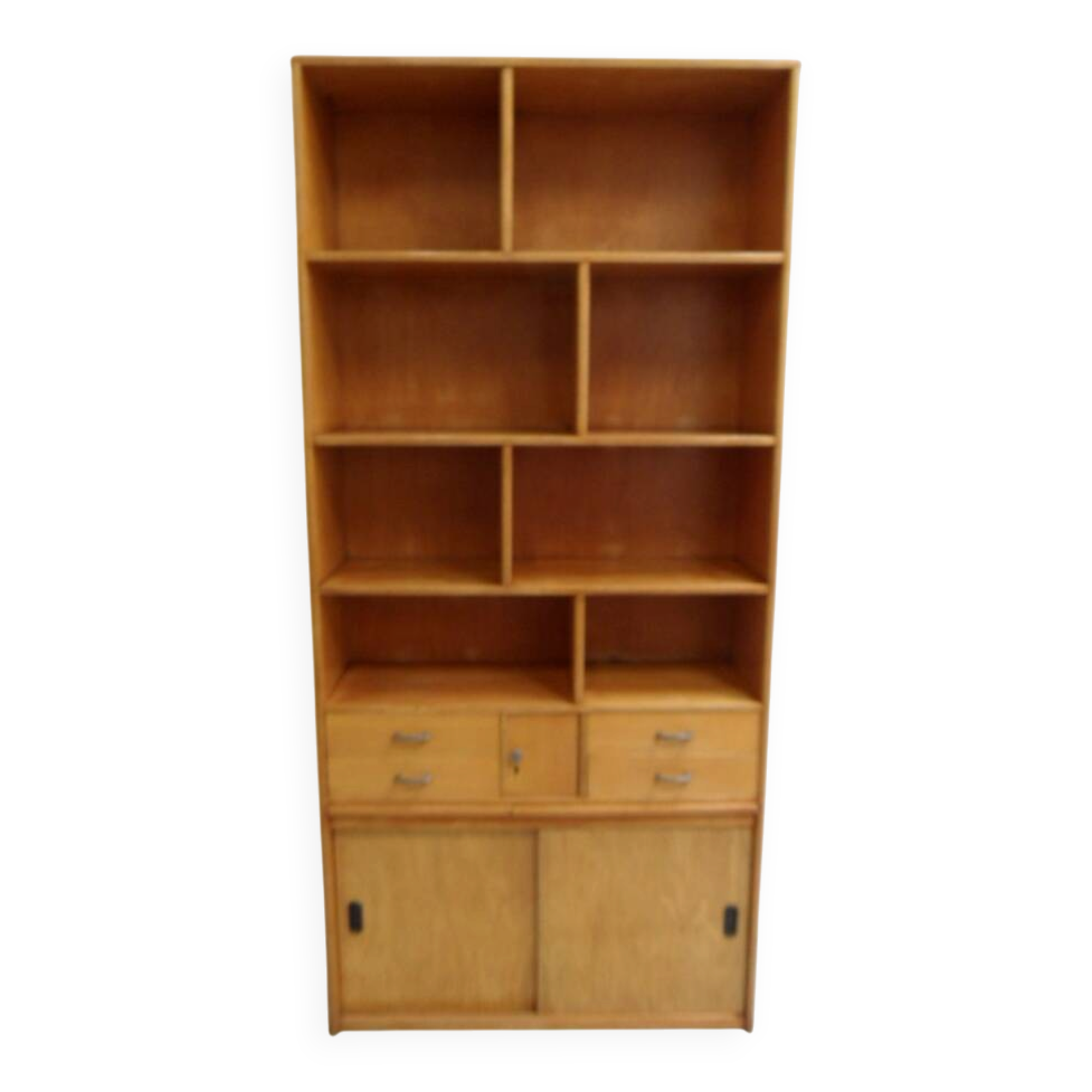 Mid century wall unit with open bookcase