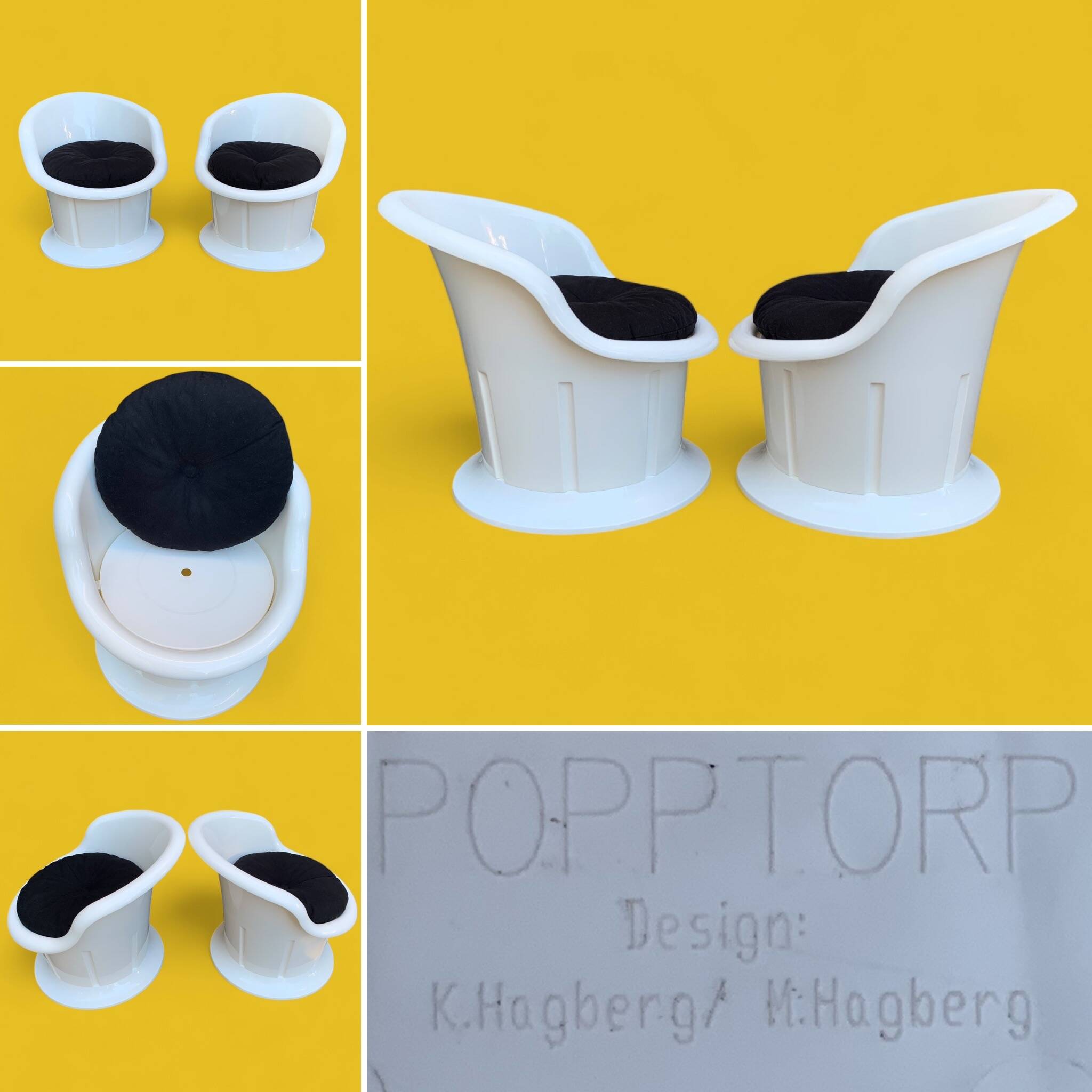Pair of Popptorp armchairs designed by K. & M. Hagberg for Ikea 1990