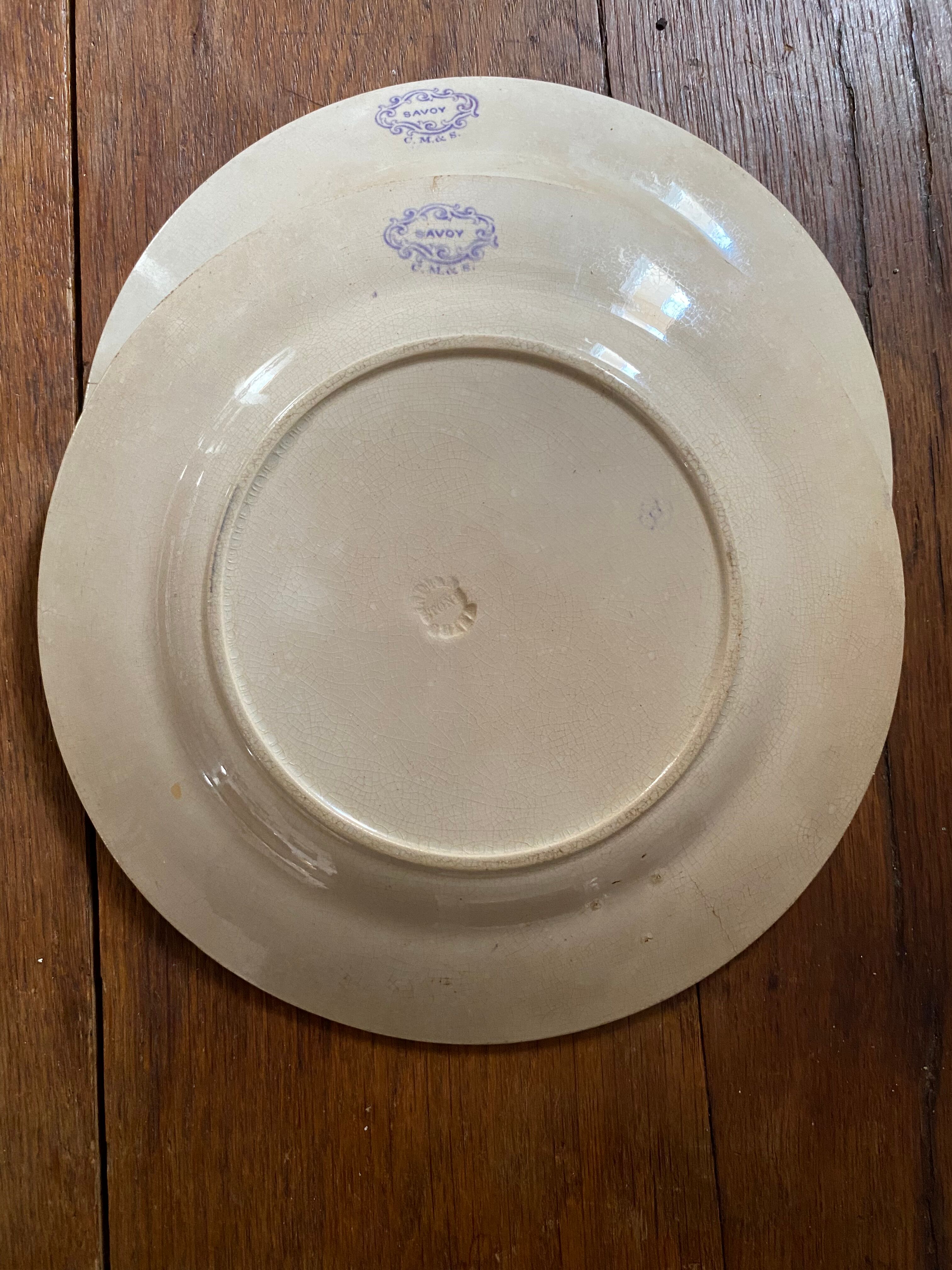 Two plates serve lavender-colored iron earth.