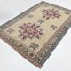 Light Yellow Red Modern Oushak Rug, 140x211Cm