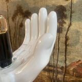 vintage ceramic and opaline hand lamp