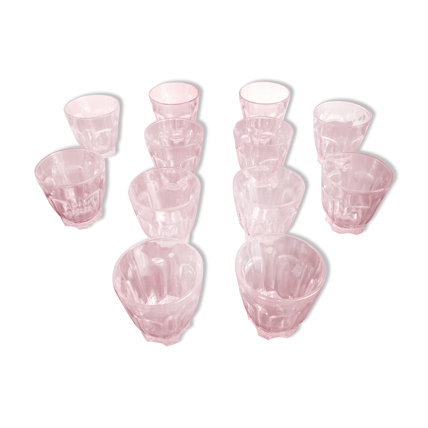 Ensemble de 12 verres rose translucides Arcoroc