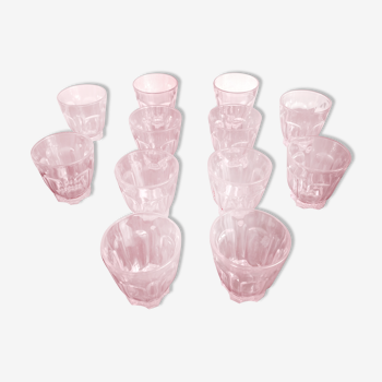 Ensemble de 12 verres rose translucides Arcoroc