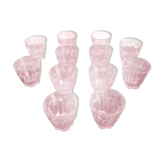 Ensemble de 12 verres rose translucides Arcoroc