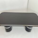 New York Desk in Black Lacquered Metal & Linoleum from Mauser, Germany, 1950