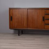 Vintage 1960s Italian-design wood and glass sideboard