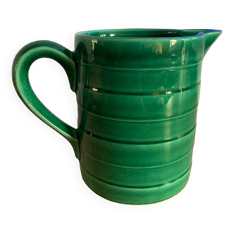 Vintage green ceramic pitcher n'738