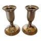 Pair of small silver metal candlesticks Italy