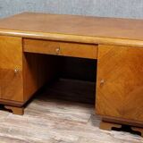 Double-sided Art Deco period parquet flooring desk circa 1940
