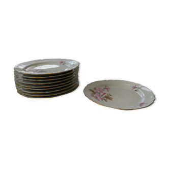 Lot de 10 assiettes en porcelaine Ulim