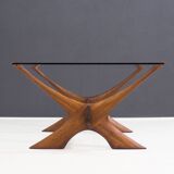 Örebro Glas ‘Condor’ walnut & glass coffee table by Fredrik Schriever-Abeln