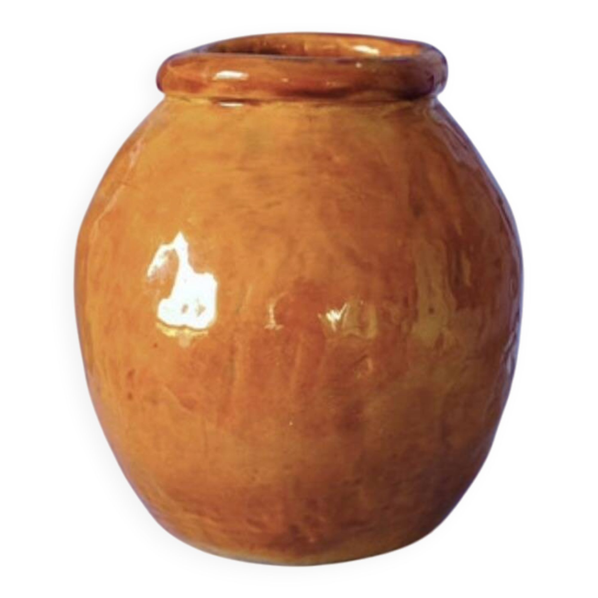 Mustard orange ceramic vase - handmade