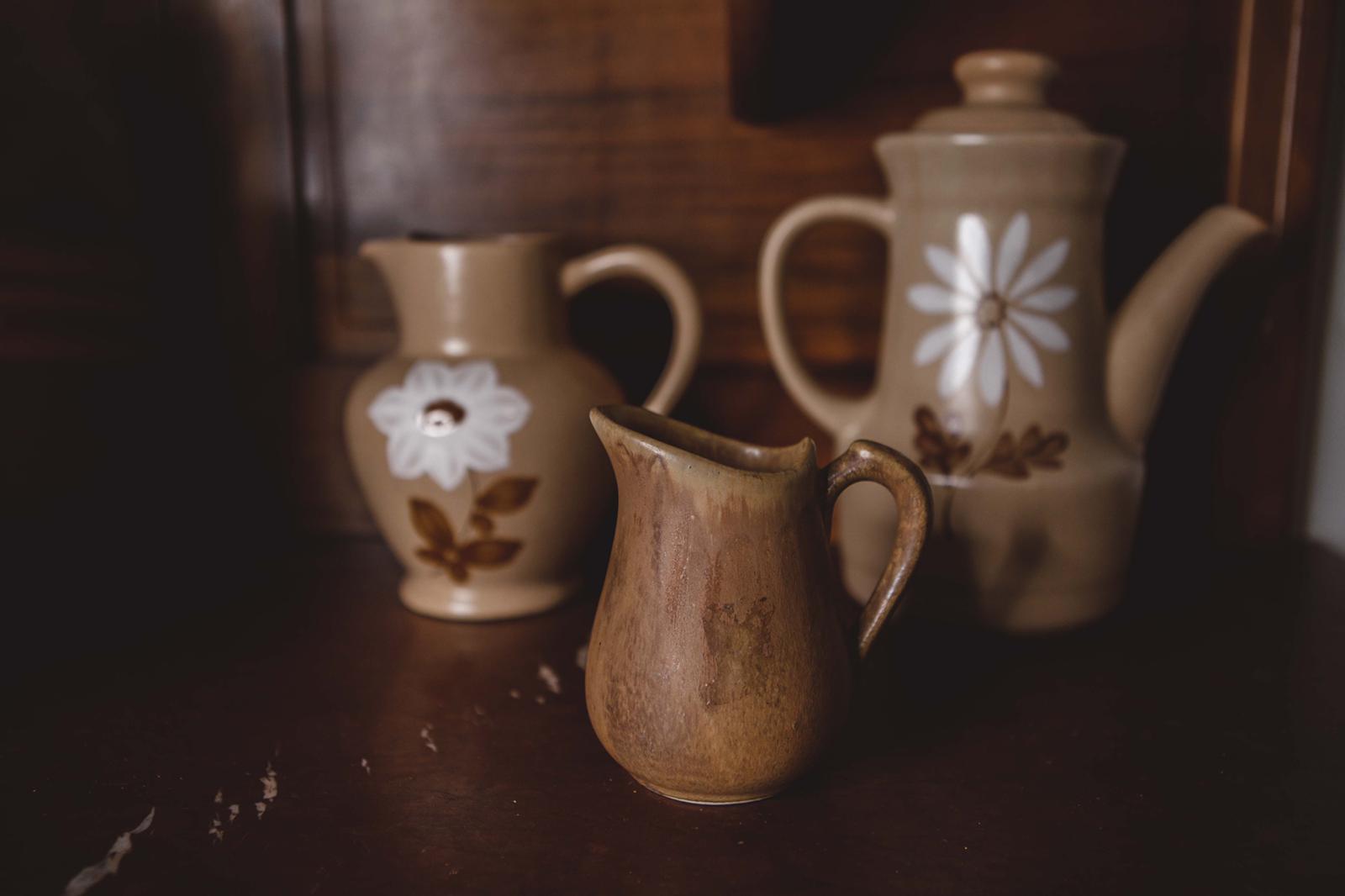 Flowered coffee maker Art Nouveau "Autumn" manufacture St-Amand