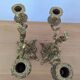 Pair of antique bronze candlesticks in the Louis XV rococo style