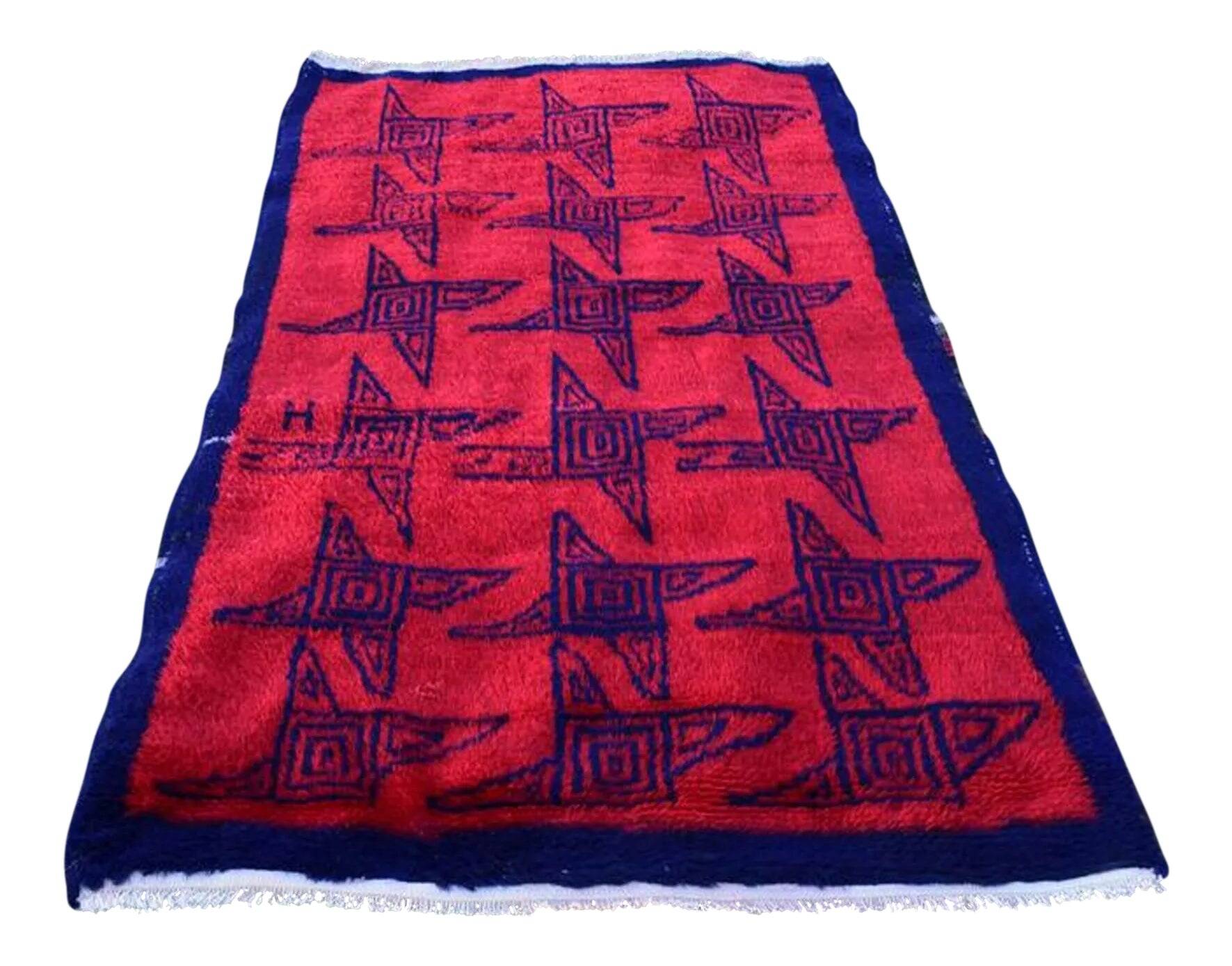 Vintage Turkish handmade rug 114x182 cm