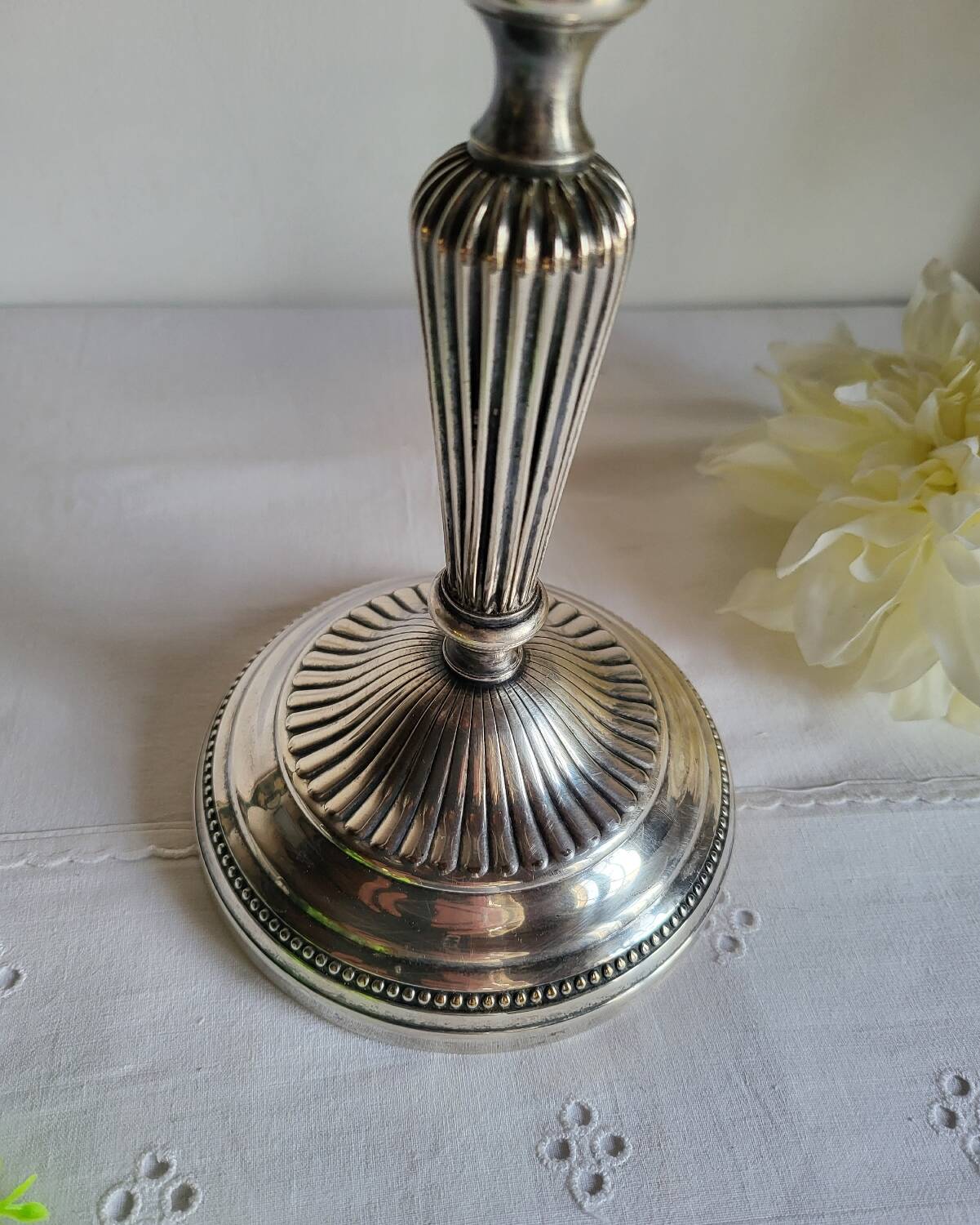 Silver-plated metal candelabrum chandelier SNPA with 4 lights