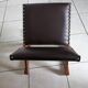 Vintage rocking footrests in wood and faux leather