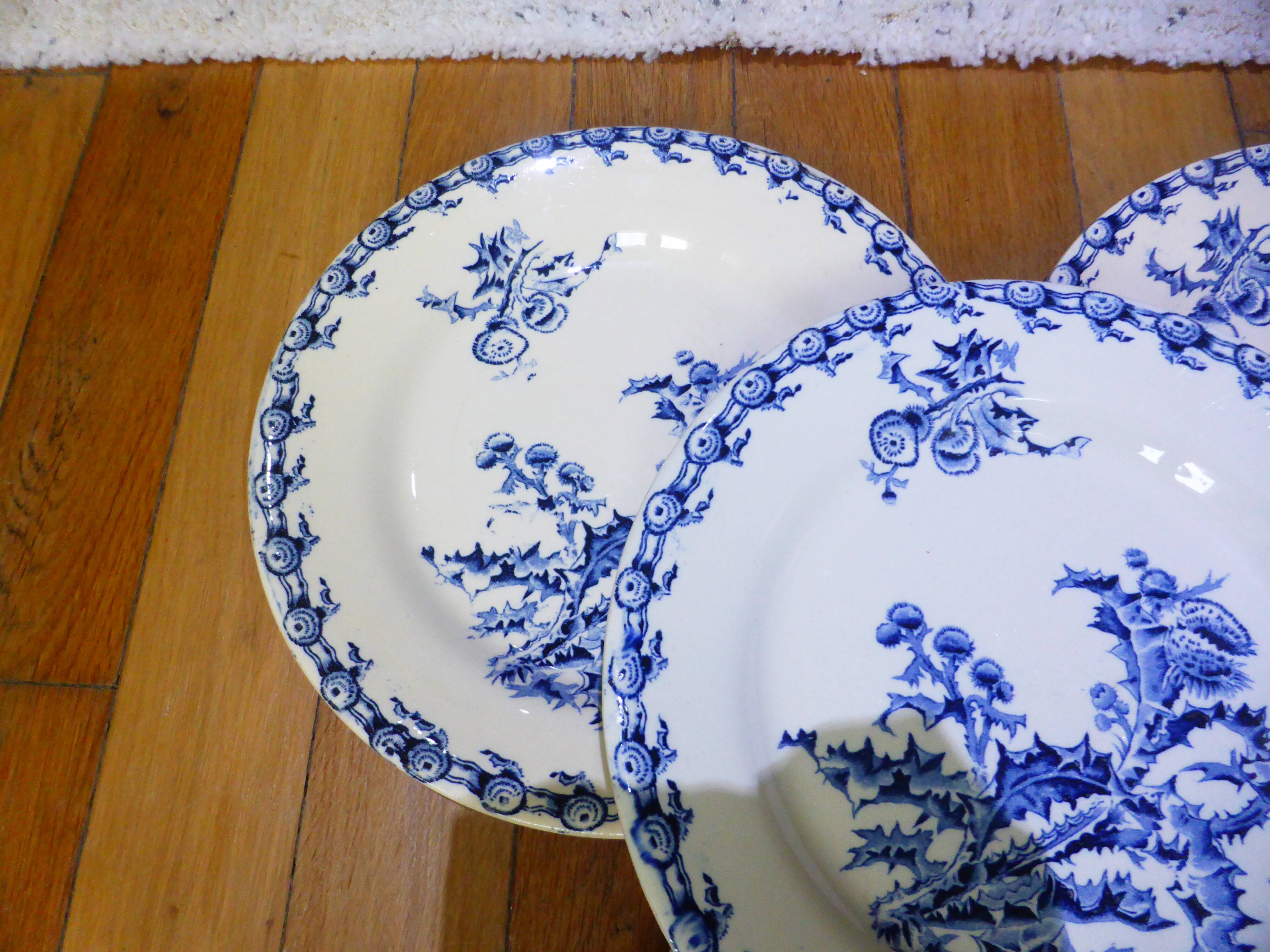4 flat plates Gien Chardons (4)