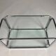 Vintage chrome glass coffee table 70s space age table
