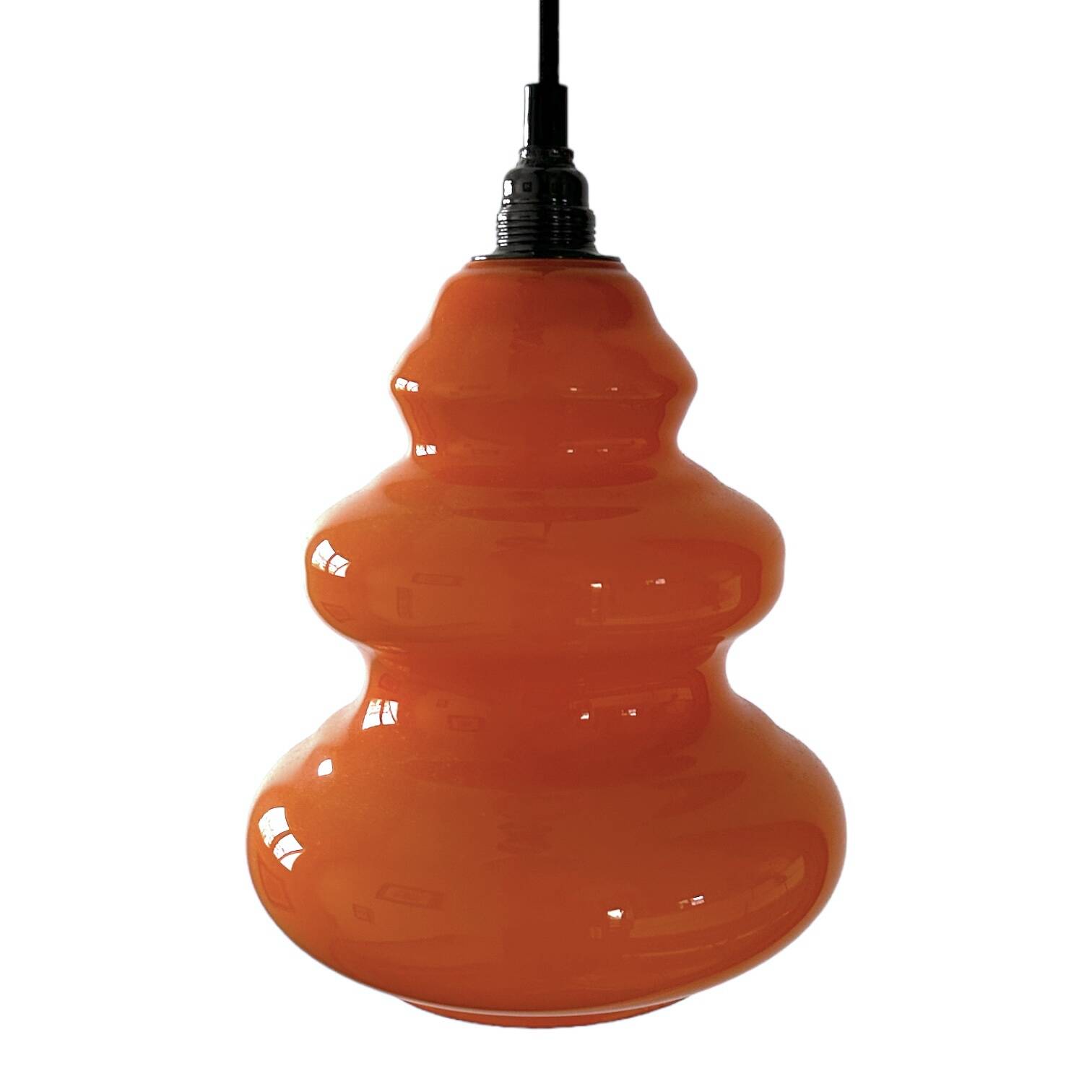 Orange opaline pendant light