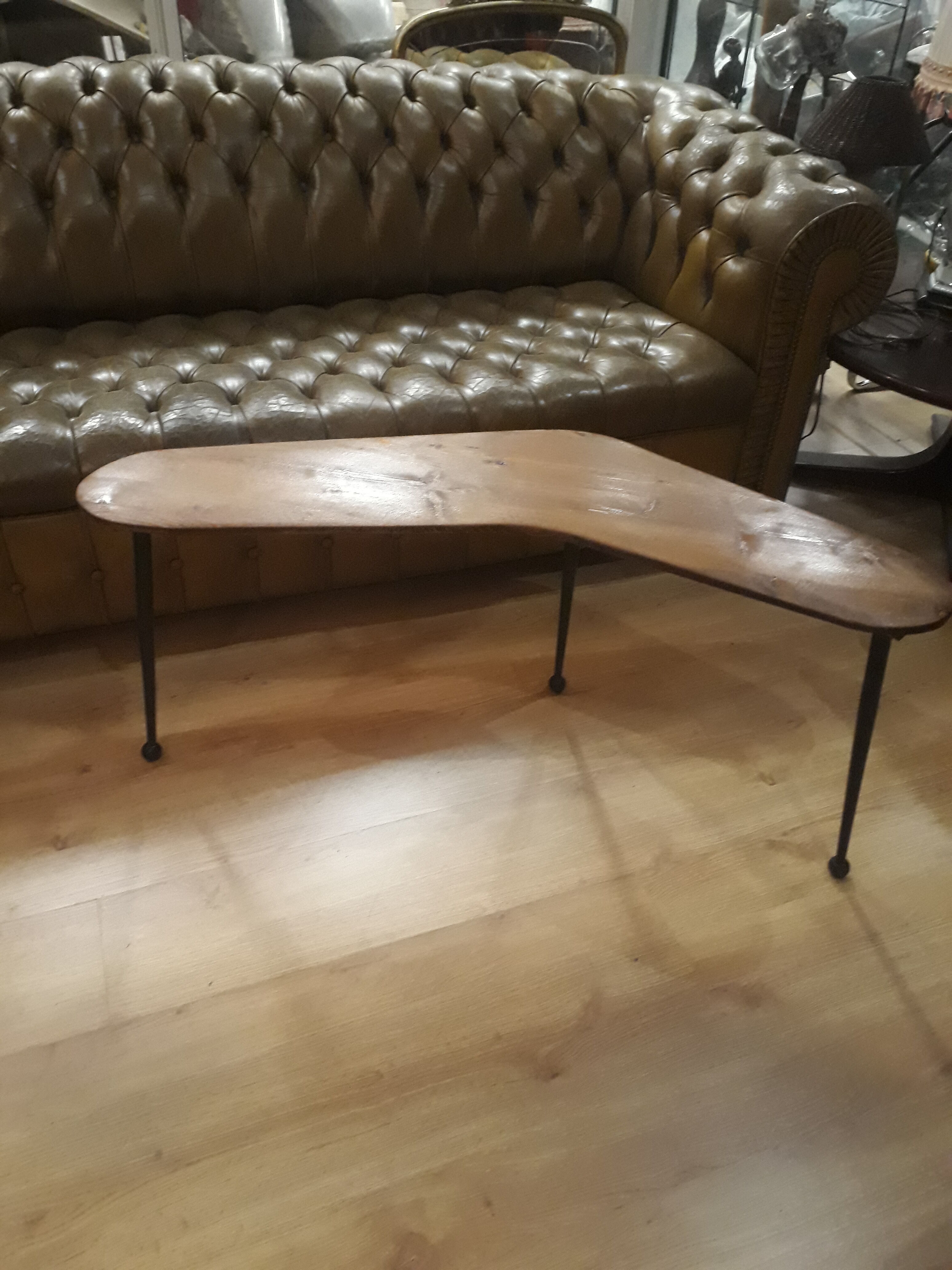 Scandinavian table boomerang , 1950 has 70 feet compass a ball 105xh47x27