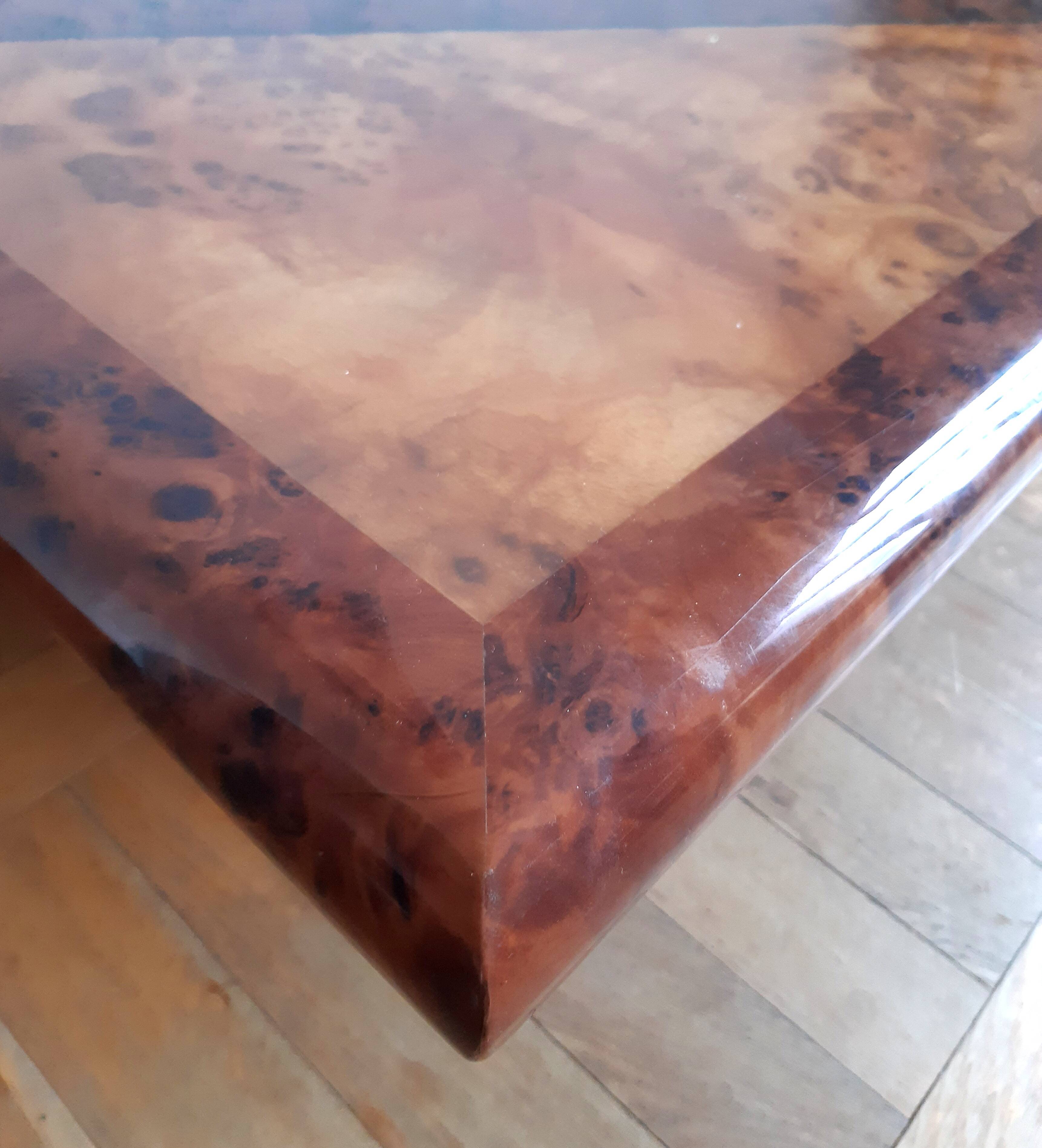 1970s Elm Burl Bar Coffee Table