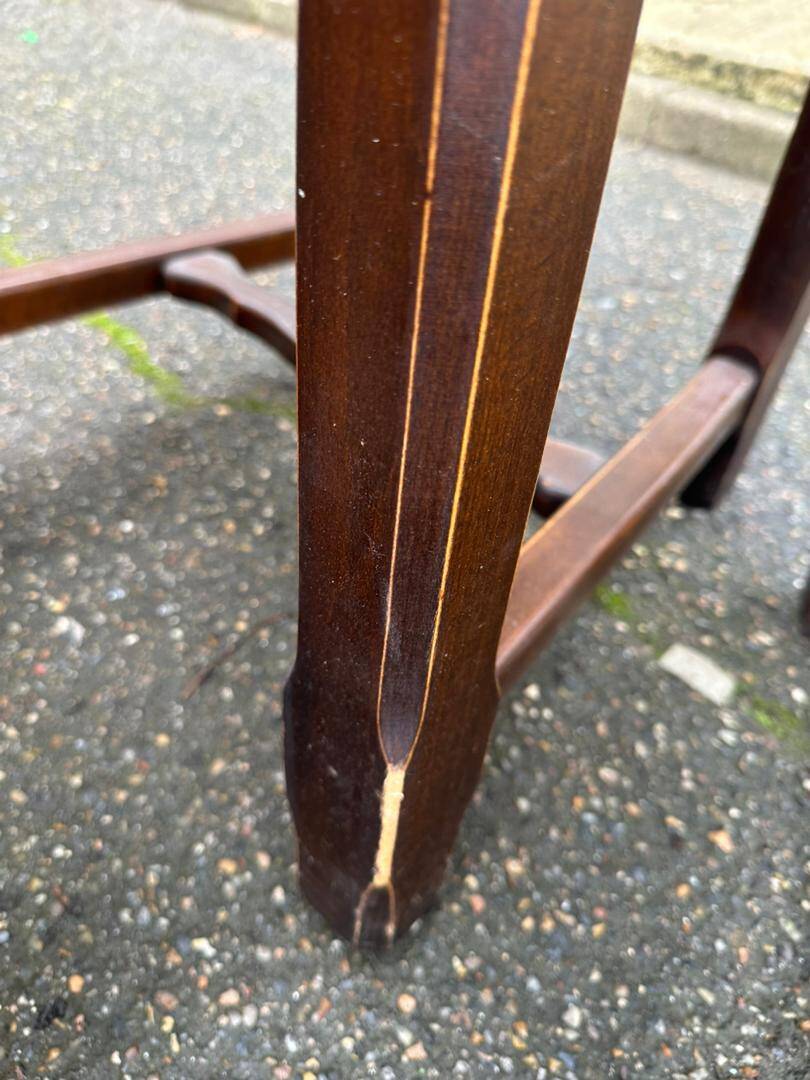 4 dining chairs, solid wood, straw, farmhouse style, dark oak, 20th century, 110cm