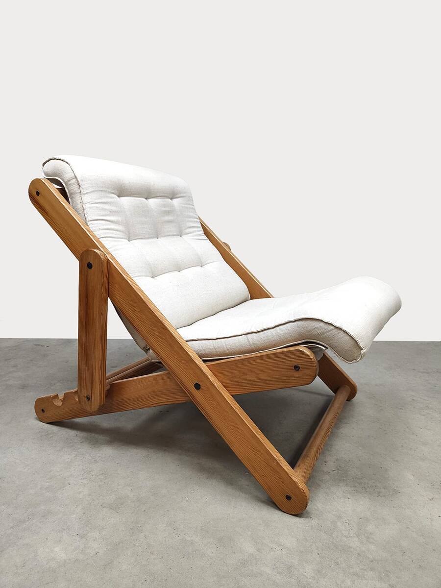 Chaise longue pliante vintage Kon Tiki Gillis Lundgren Ikea