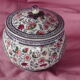 Bonbonnière in Gien earthenware cashmere decoration