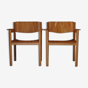 Scandinavian armchairs design plywood beech 1970