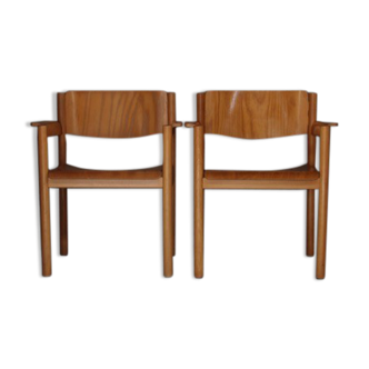 Scandinavian armchairs design plywood beech 1970