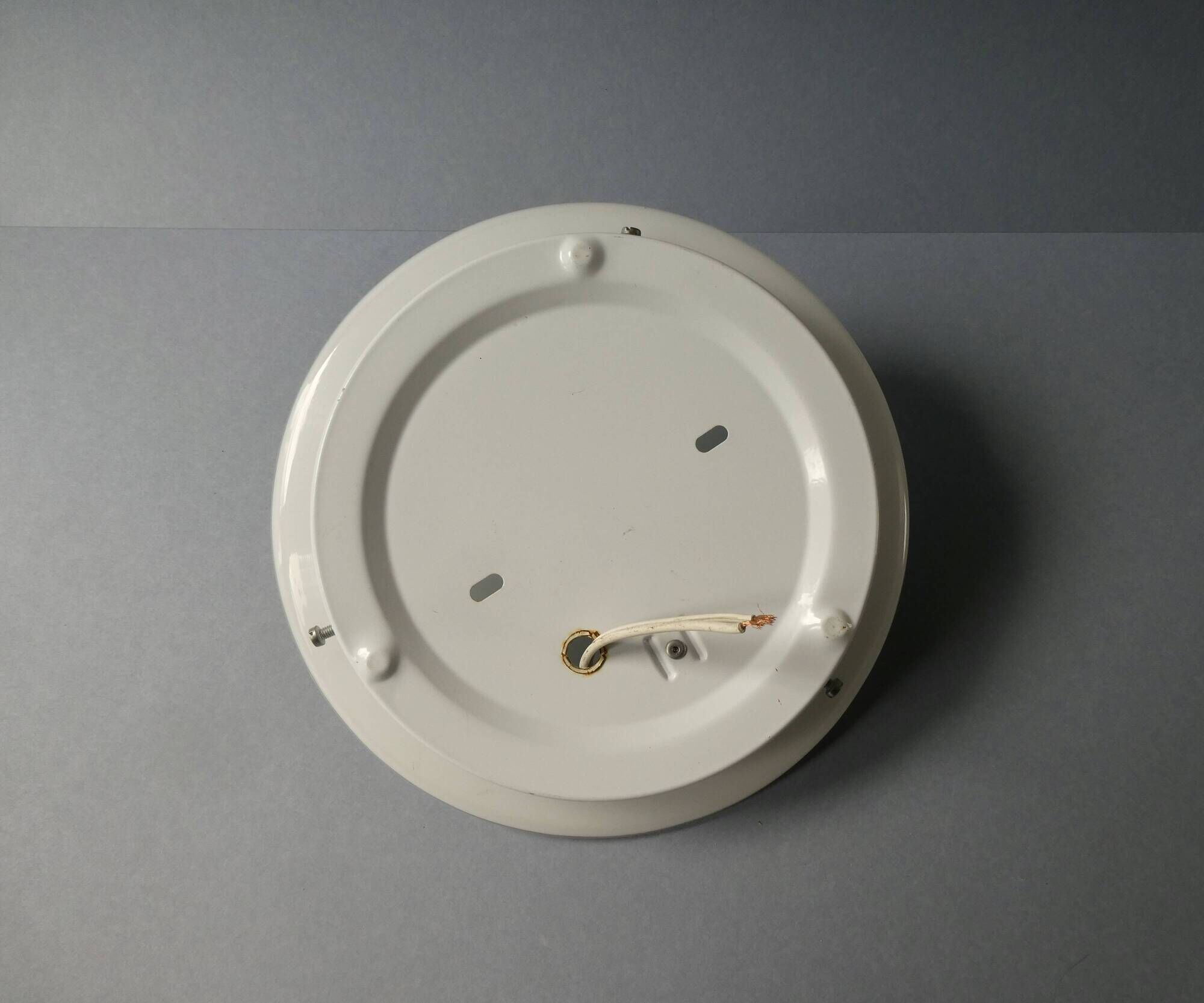 80s wall or ceiling light, lacquered metal and white opaline