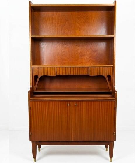 Vintage teak secretary bookcase from the 1960s.