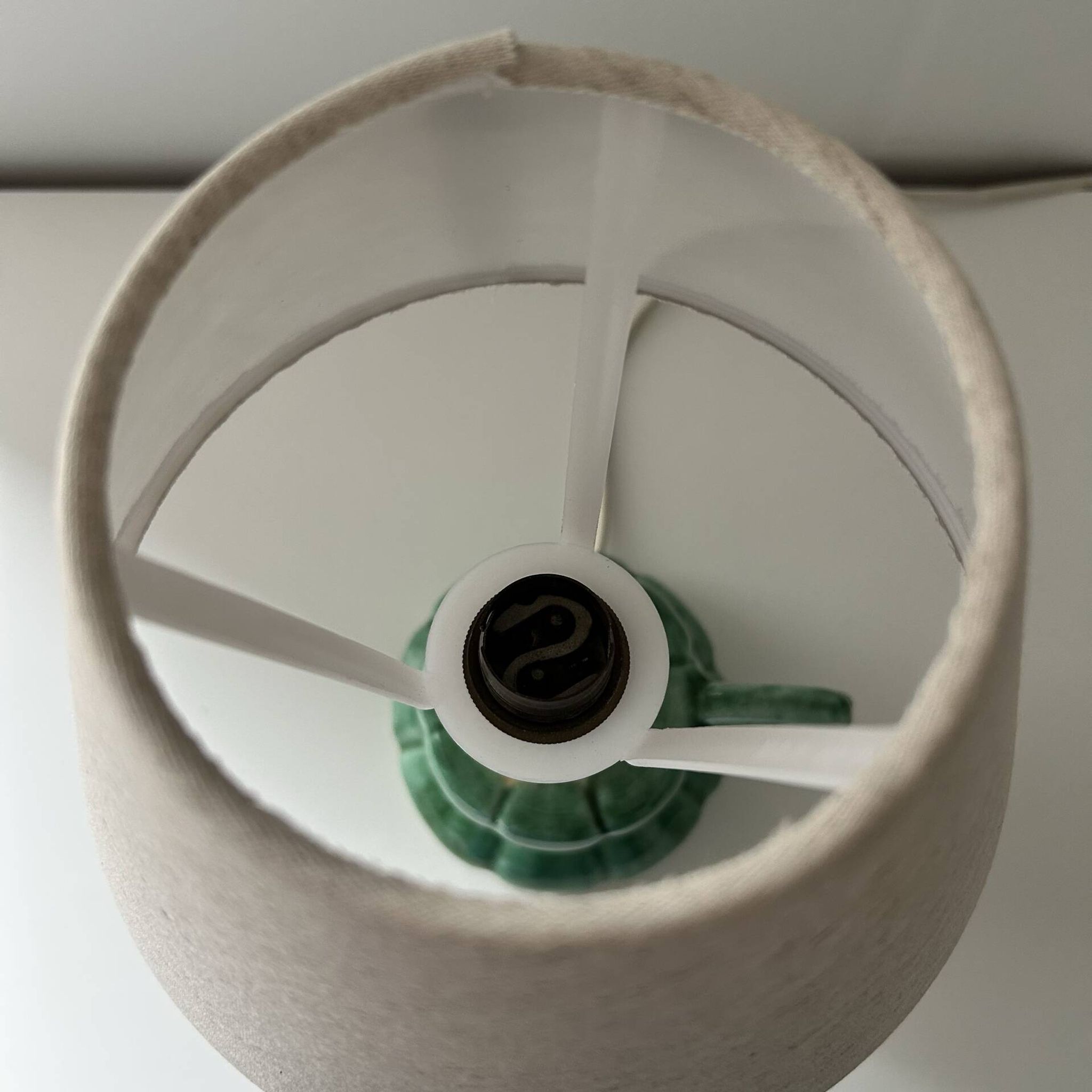 Lampe bougeoir en céramique verte 