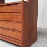 Vtg Mid Century Danish Chest Drawers Wall Unit Media Cabinet Room Divide  #530